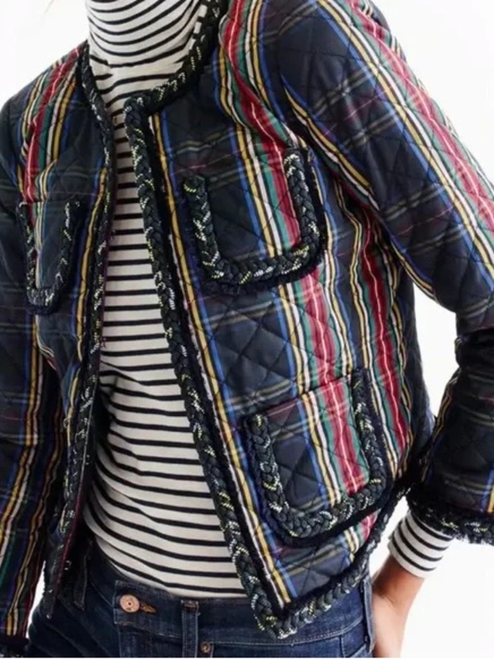 J. Crew Lady Quilted jacket in Stewart plaid size 6